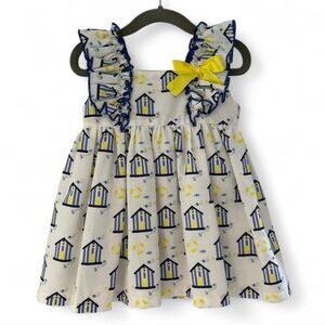 NWT Toddler Print Dress with Yellow Bow Size 36 Months